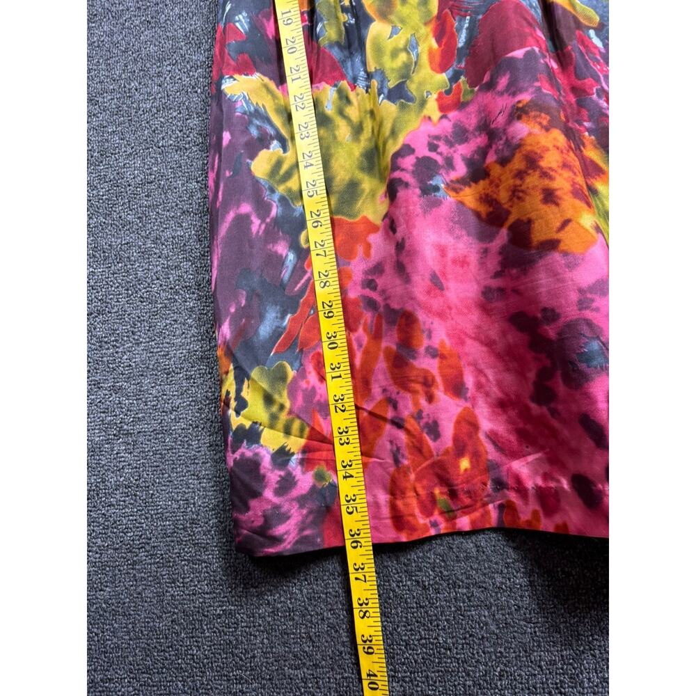 Trina Turk Silk Floral Print Dress Womens Size 6 Gray Bodice Cap Sleeve - Picture 5 of 6